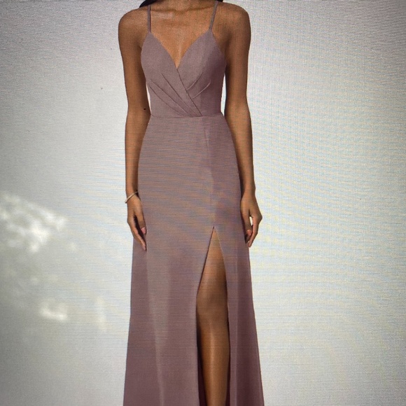 Azazie Dresses & Skirts - Azazie Everleigh A-Line Pleated Chiffon Floor-Length Dress in Dusty Rose